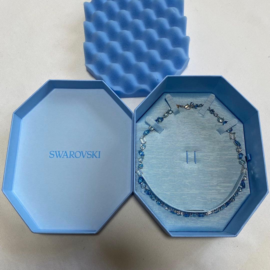 アクセサリー Swarovski Gema Necklace Mixed Cuts Blue