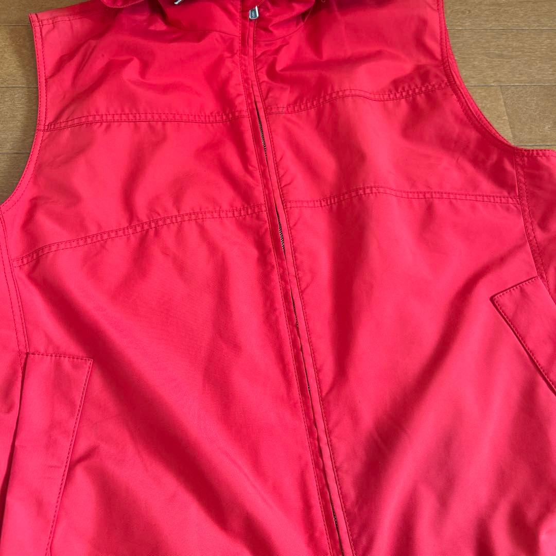 Men’s Loro Piana◆フード付きレッドベスト　RAIN &WIND