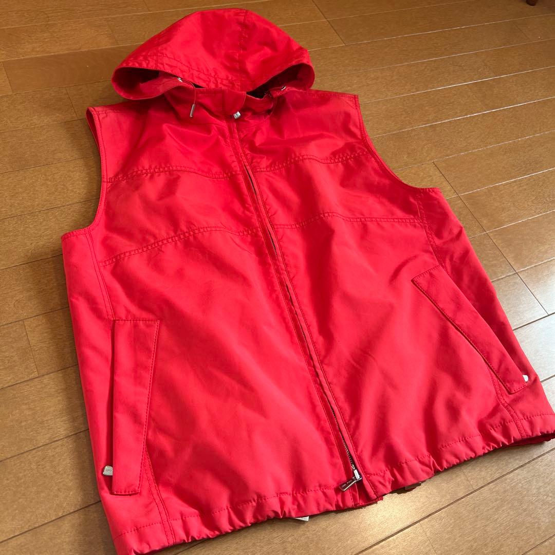 Men’s Loro Piana◆フード付きレッドベスト　RAIN &WIND