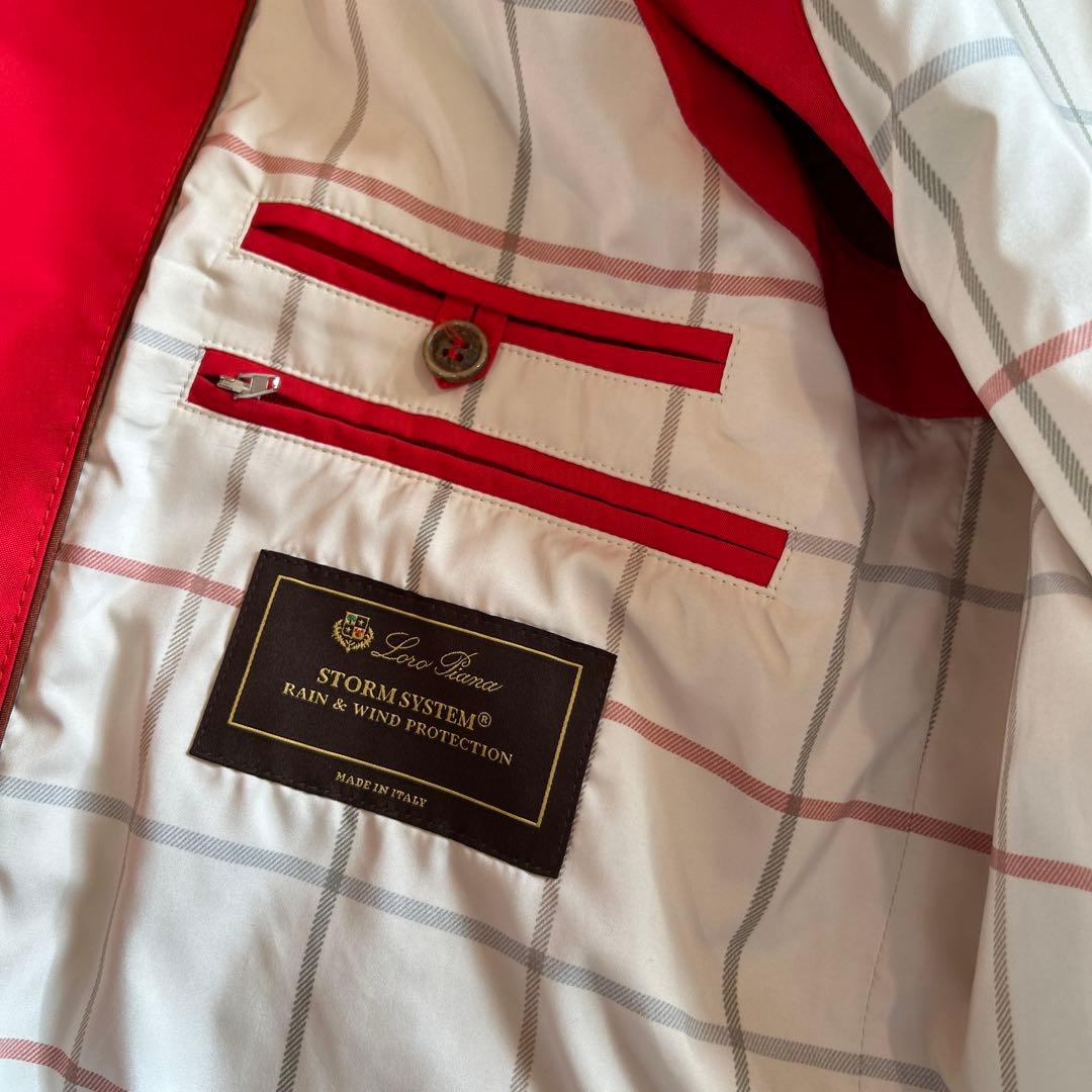 Men’s Loro Piana◆フード付きレッドベスト　RAIN &WIND