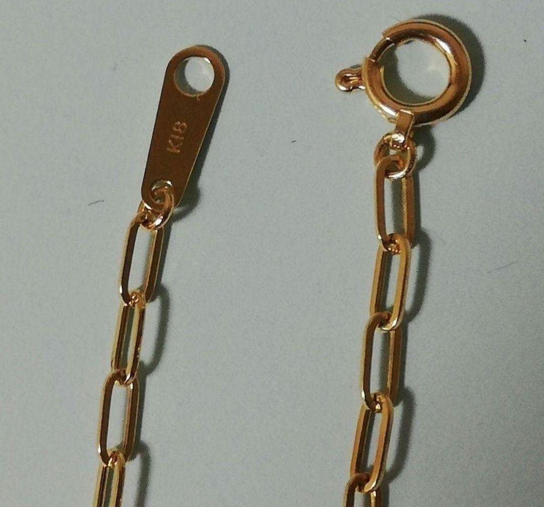 【最安値】K18 18金 18k YG ペーパークリップ ネックレス 45cm