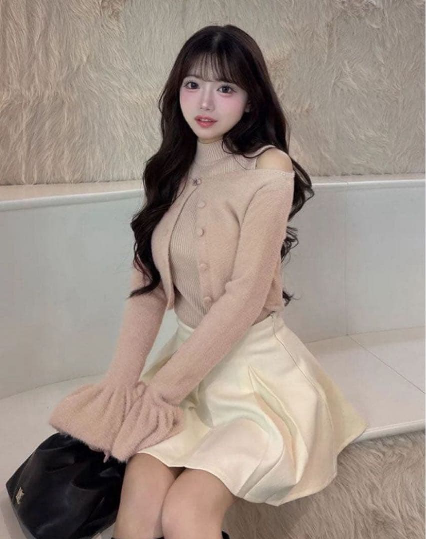 Darich ダーリッチ アンサンブルシャギーニットトップス ピンク