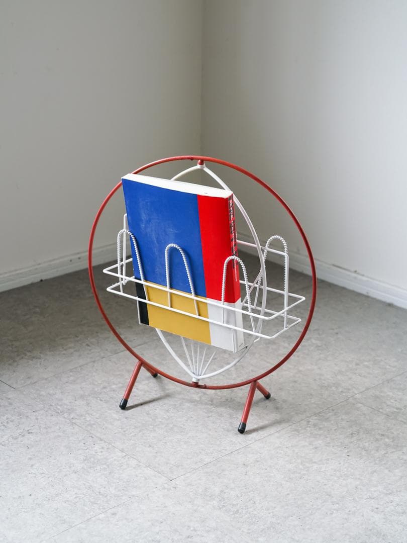 vintage アイアン 回転マガジンラック スペースエイジ・ポストモダン