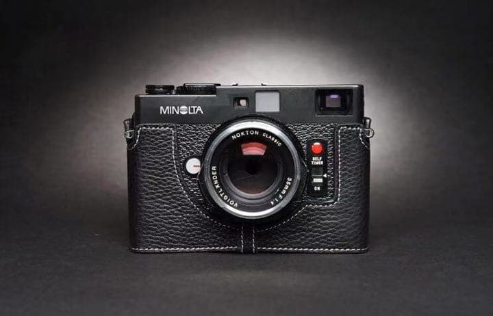 新品 本革 カメラケース Minolta ミノルタ CLE用