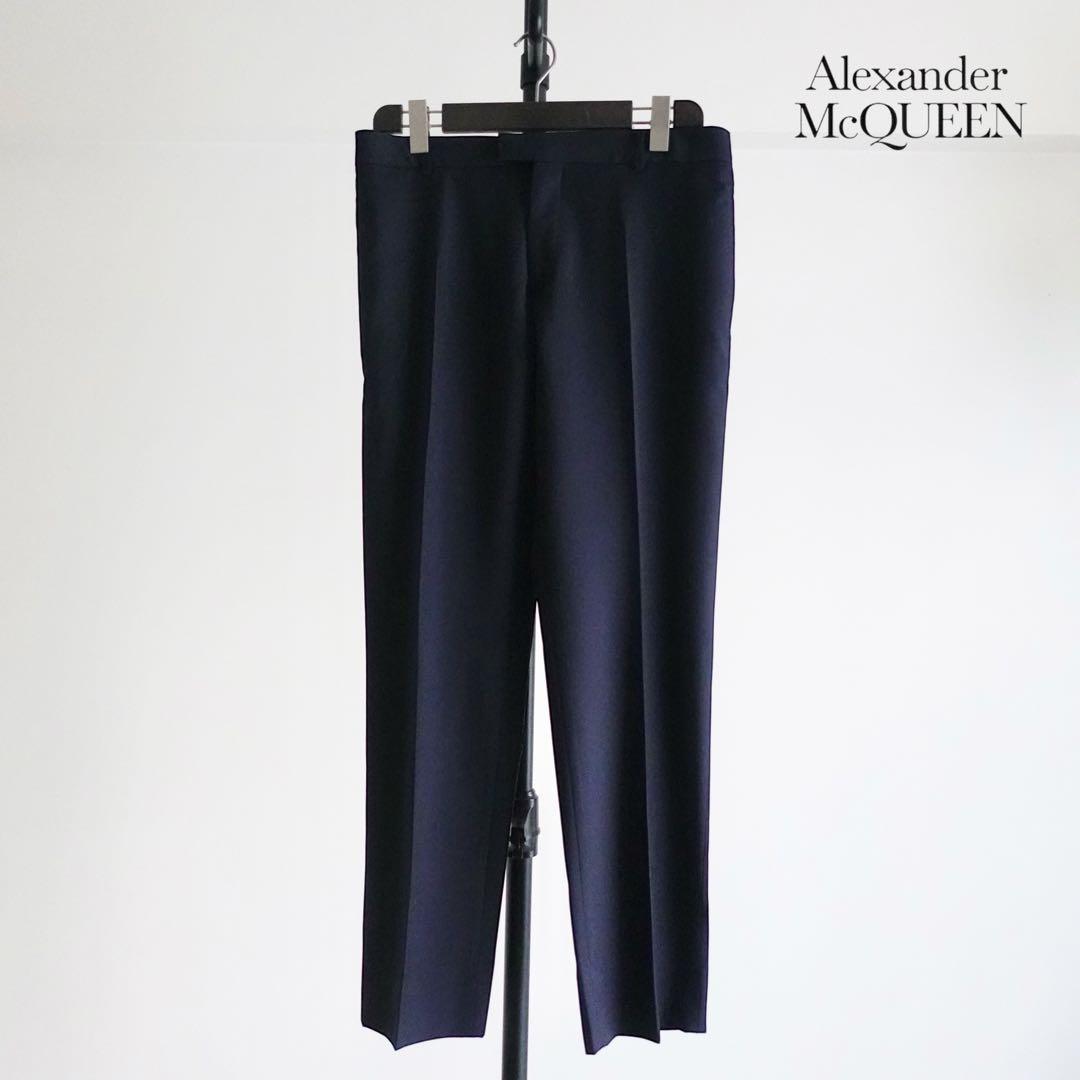 【極美品】Alexander McQUEEN ウールモヘアセミワイドトラウザーズ
