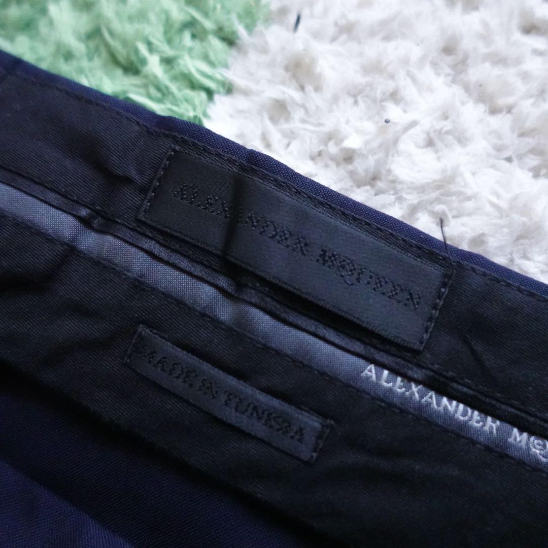 【極美品】Alexander McQUEEN ウールモヘアセミワイドトラウザーズ