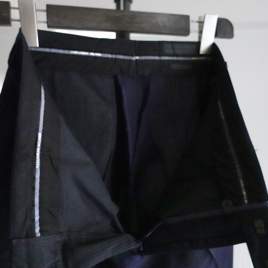 【極美品】Alexander McQUEEN ウールモヘアセミワイドトラウザーズ