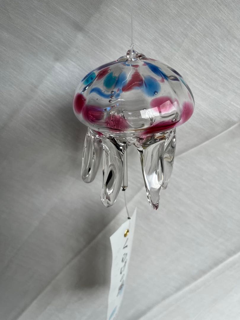 【新品】タクグラス TAKU GLASS 弥彦クラフト　クラゲ風鈴ブルー・ピンク