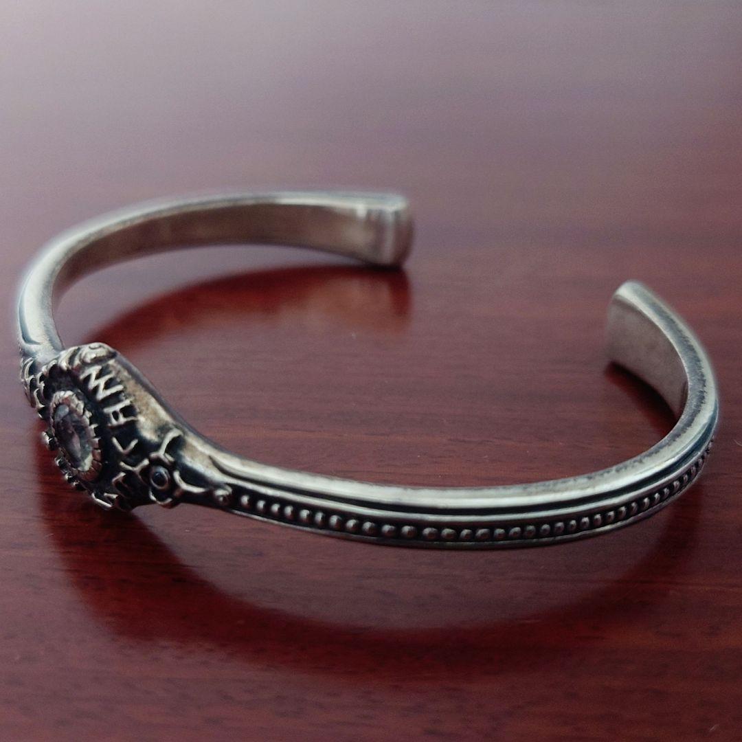 シルバーバングル ブルームーンストーン いぶし銀