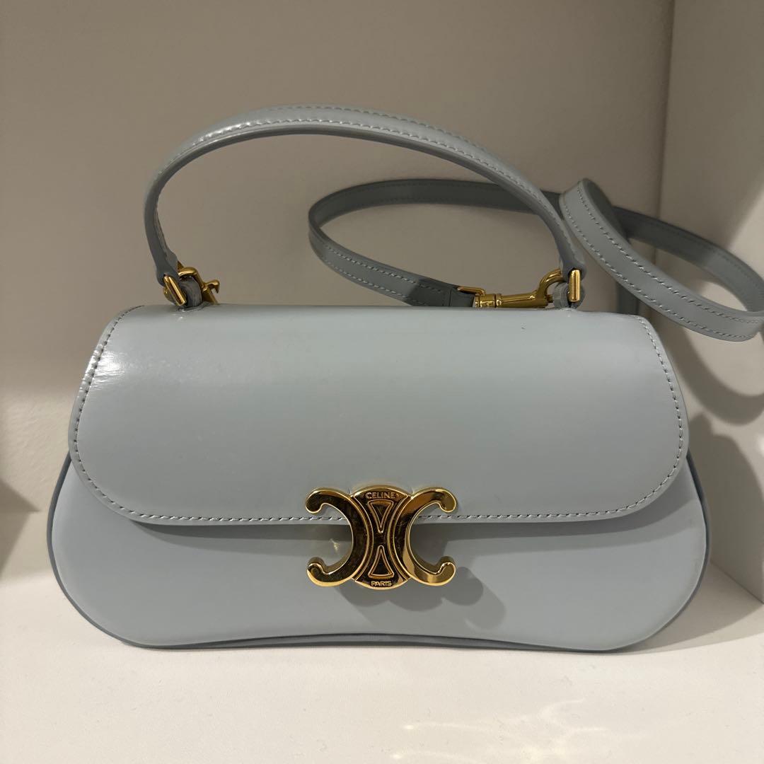 CELINE ティーン セリーヌ　ローラ ショルダーバッグ 水色　ブルー