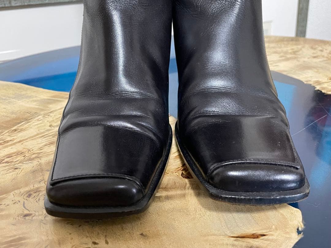 【かかと訳あり】エルメスHERMES レザーロングブーツ 36ハーフ