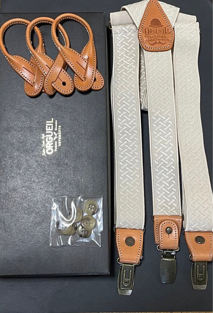 Orgueil サスペンダー未使用オルゲイユ⭐︎アイボリーベージュ⭐︎２way