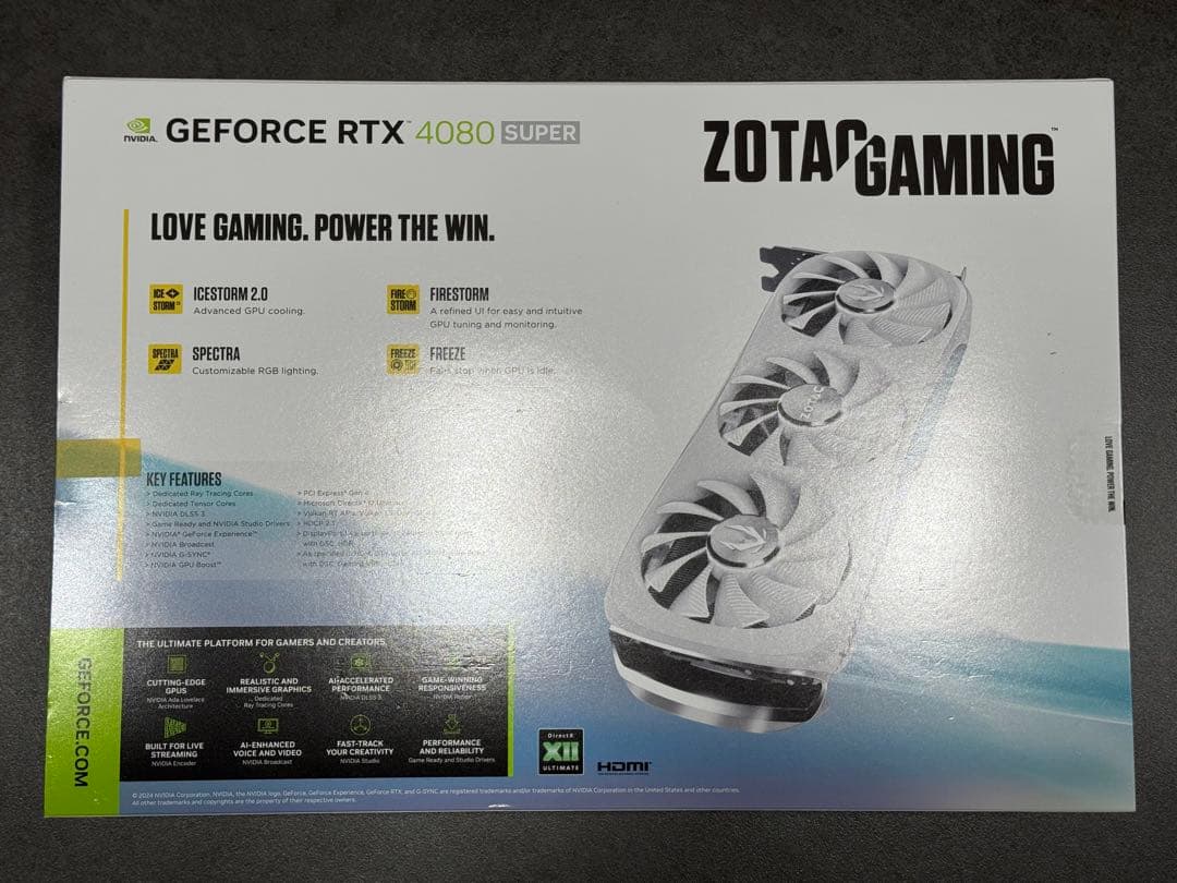 ZOTAC Gaming GeForce RTX 4080 SUPER ホワイト