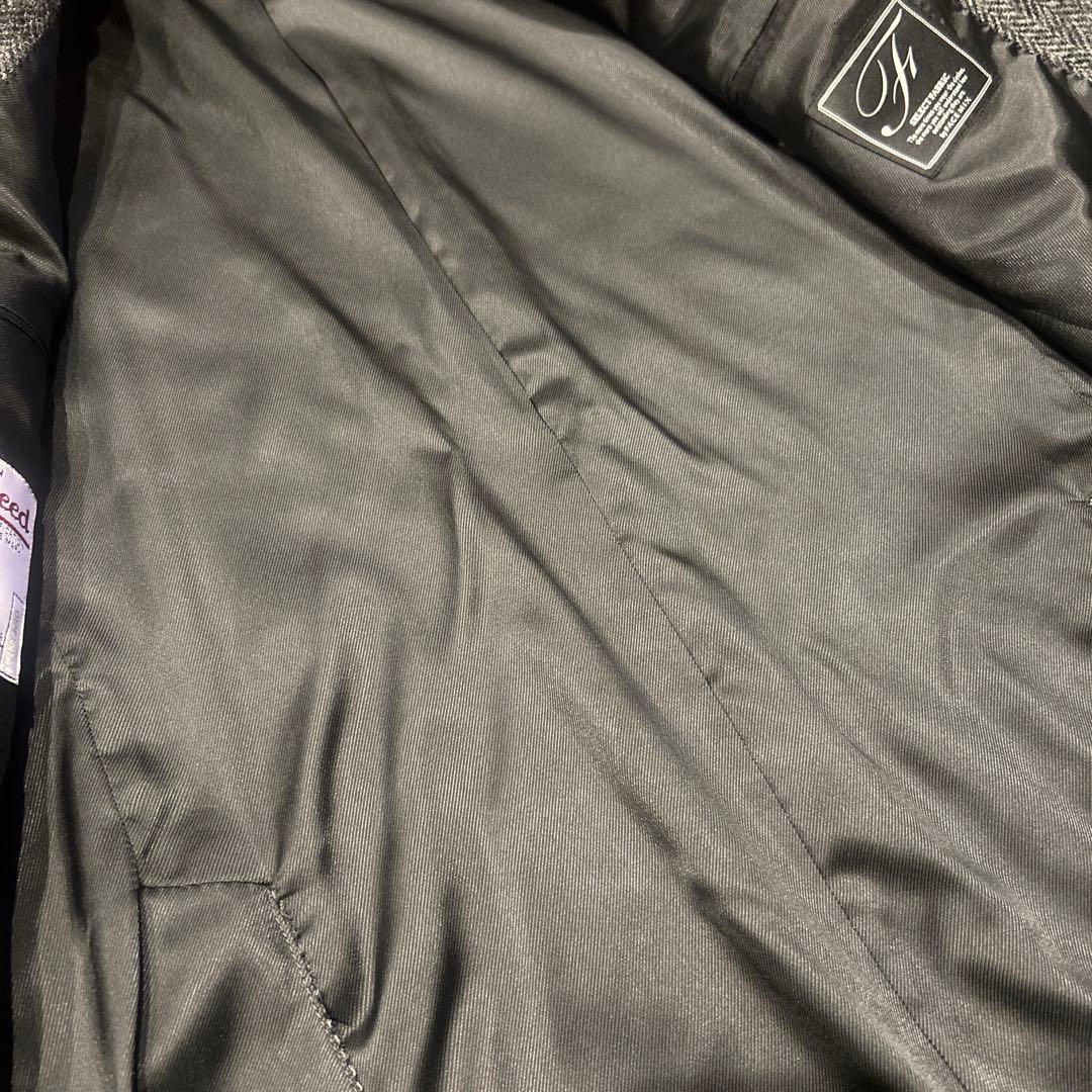 【新品】ハリスツイード／FACE MIX ヘリンボーン ジャケット グレー LL