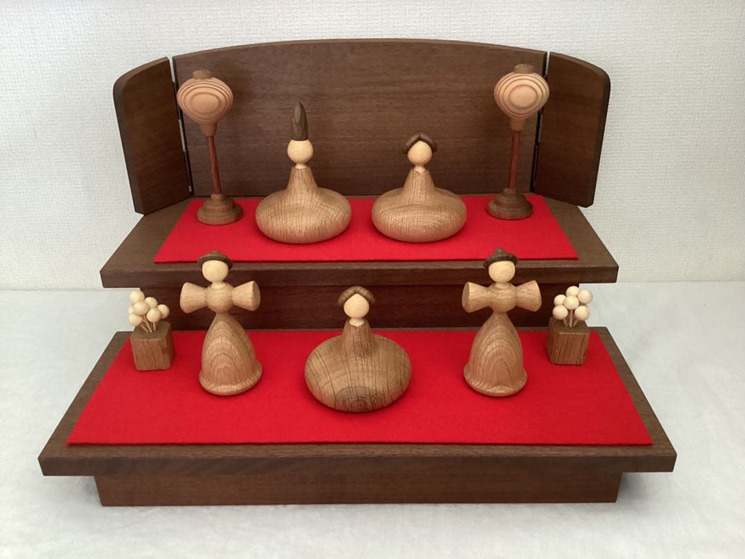 【土日限定お値下げ】【美品】三浦木地　雛人形　ひな人形／2段　7/10までの出品