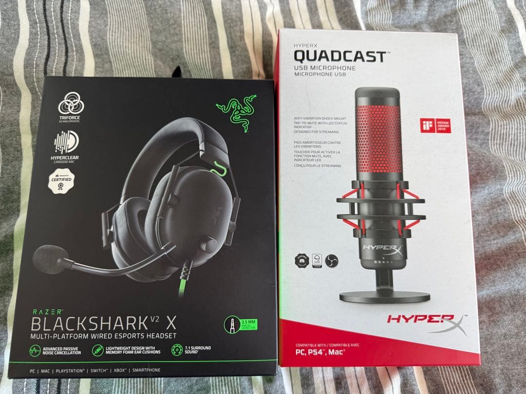 Razer BlackShark V2& HyperX QuadCast セット