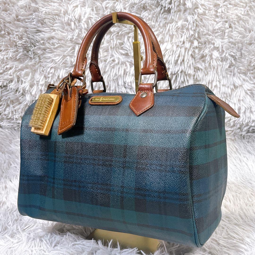 【ポロラルフローレン】ミニボストンバッグ PVC 付属品付き　ビンテージバッグ