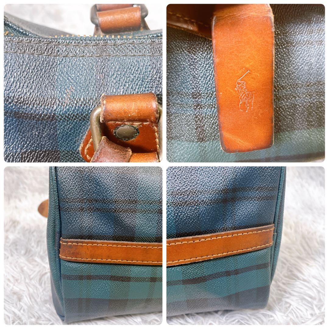 【ポロラルフローレン】ミニボストンバッグ PVC 付属品付き　ビンテージバッグ