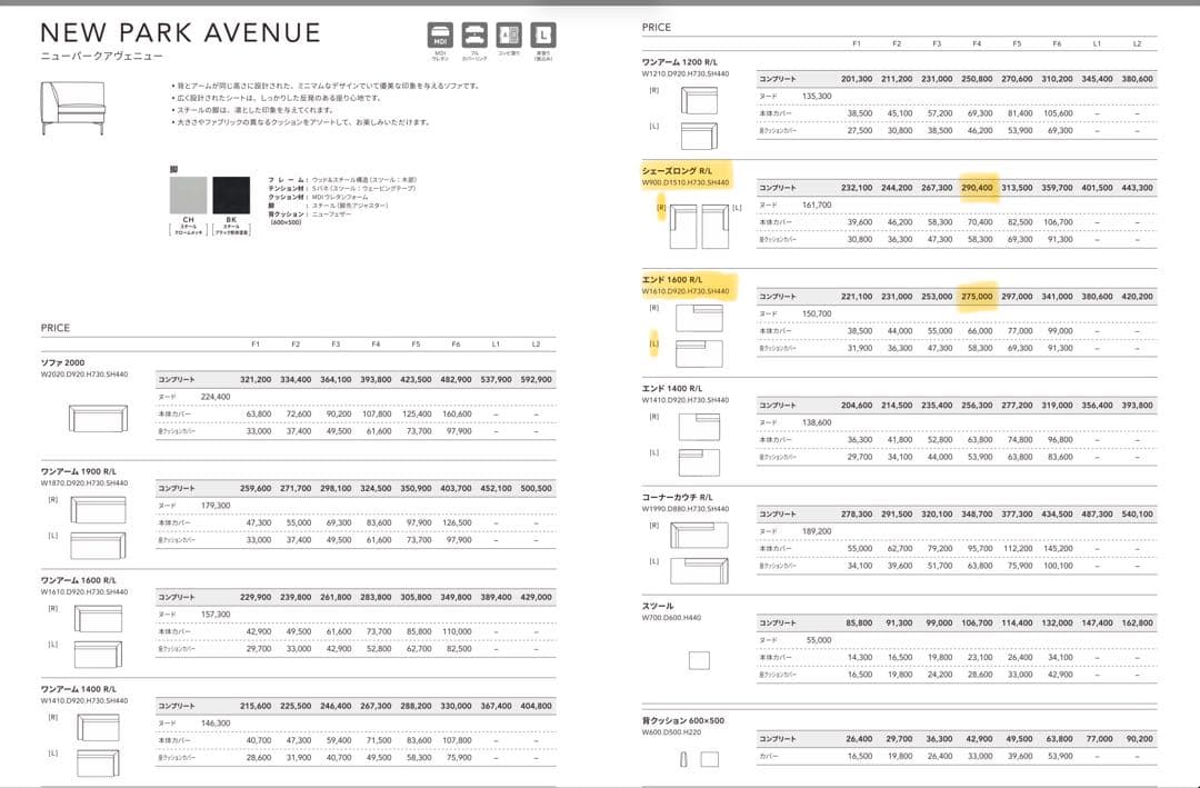 （最終値下げ）マルイチセーリング ニューパークアベニュー/シェーズロングR定価