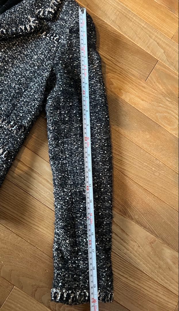 CHANEL テーラードジャケット 黒/白/ベージュ/ラメツイード　38