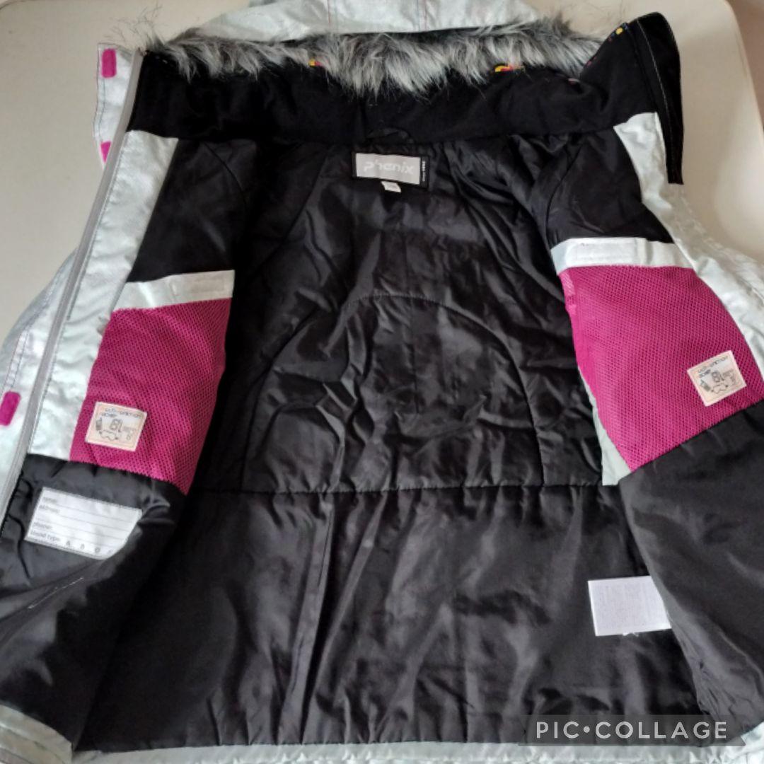 【極美品】phenix スノーガールズ スキーウェア 上下 花柄 ファー150