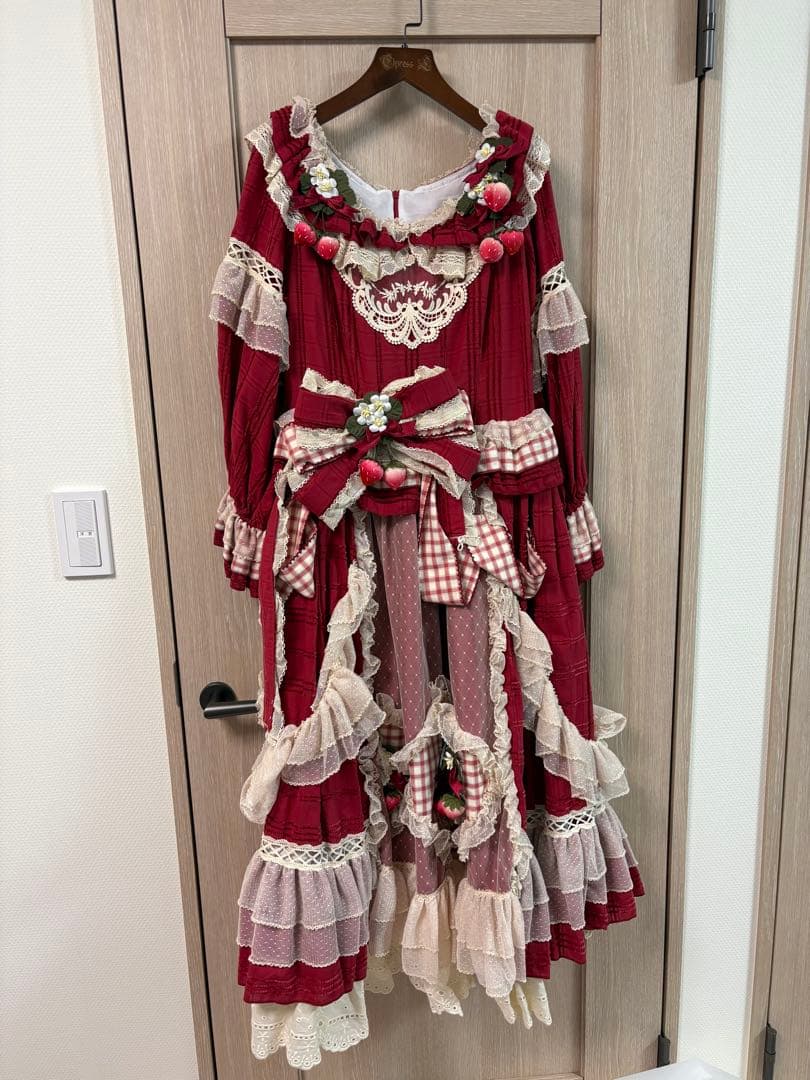 Elpress L 桃薫　いちごロリィタワンピース　ドレス　ボンネットセット