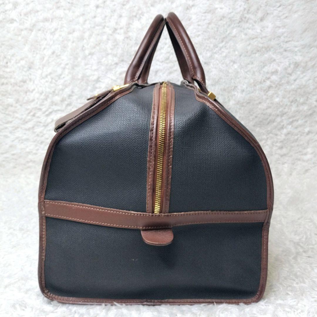 dunhill　ダンヒル　ボストンバッグ　ロゴ PVC　レザー　ゴールド金具