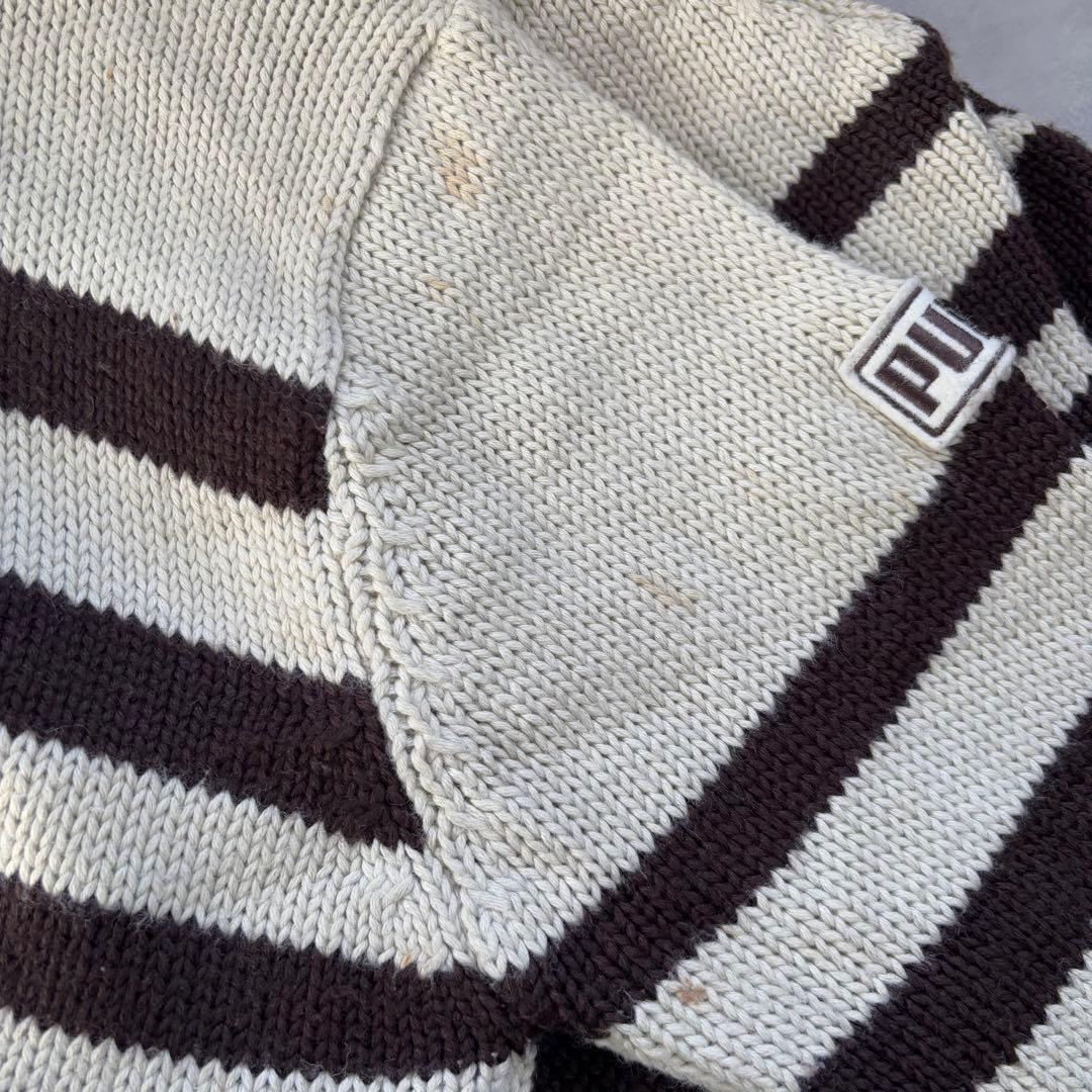 希少　80s - PUMA プーマ　ドライバーズニット　カウチン　茶色　トルコ製