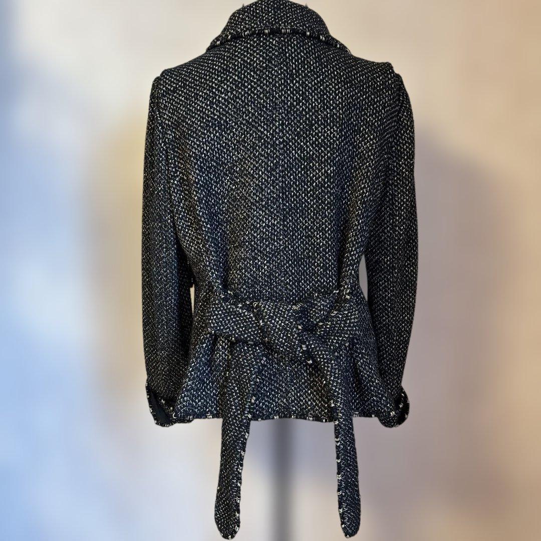 超美品☆CHANEL☆黒とゴールドのツイード テーラードジャケットサイズ42