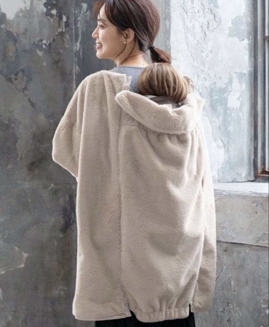 【未使用級】Sweet Mommyママコート 可愛い ファー 抱っこ紐 ベビー