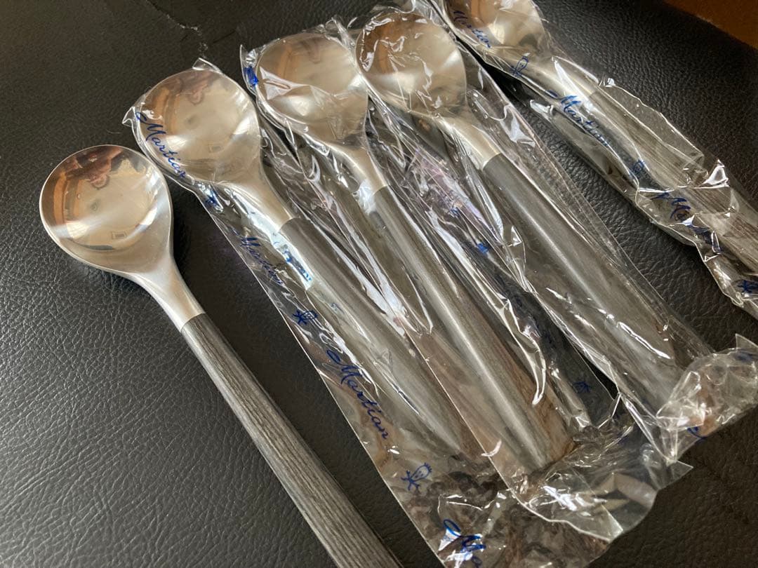 ￼￼￼【美品】黒柄　柳宗理ディースプーン5本セット