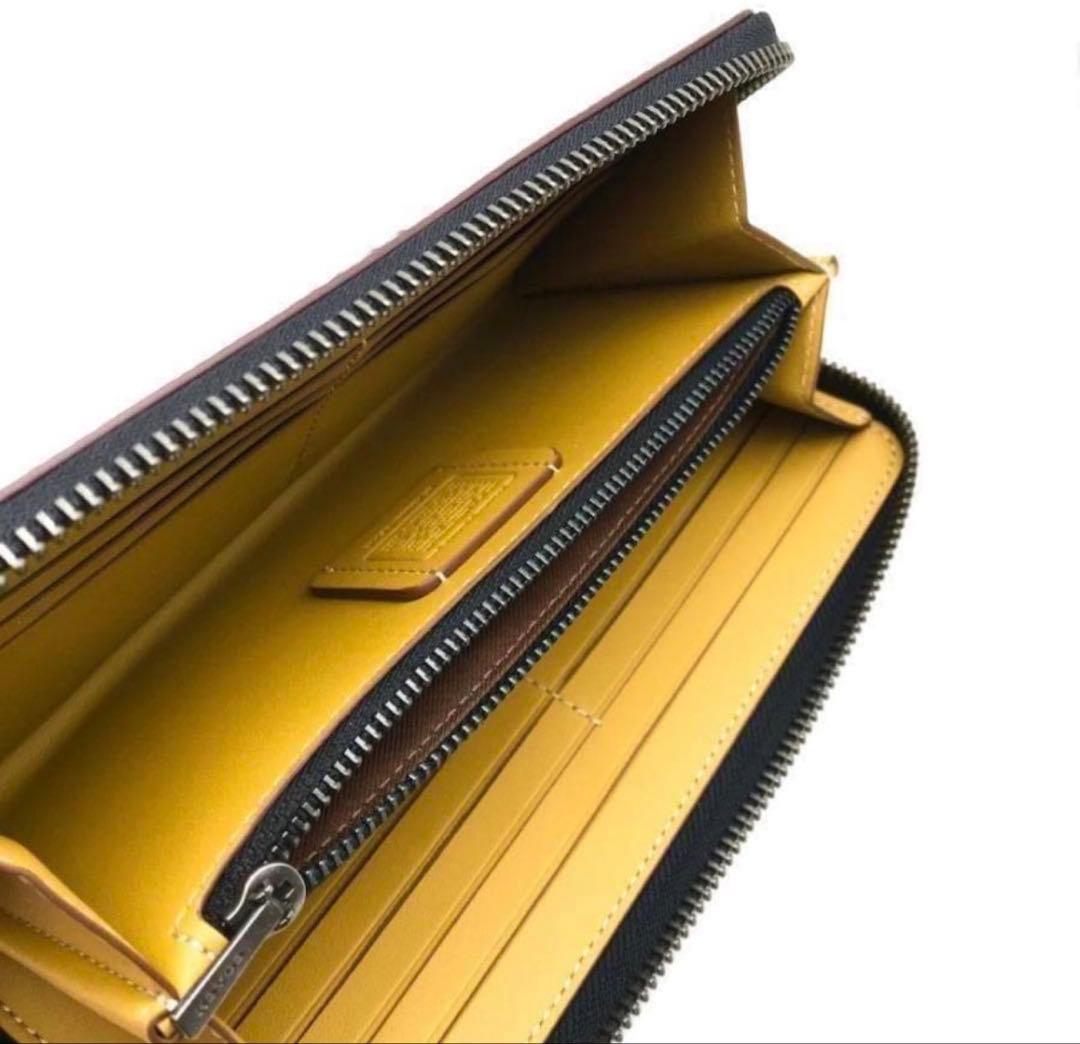 人気のコーチcoachスヌーピーコラボレザー長財布イエロー