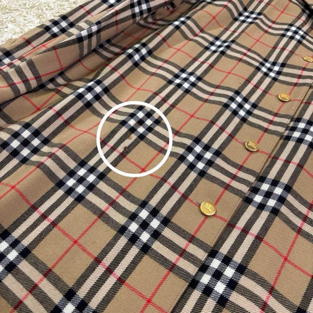 バーバリーズ　大きいサイズ　ビンテージ　ノバチェック　ウール　カラーシャツ　15