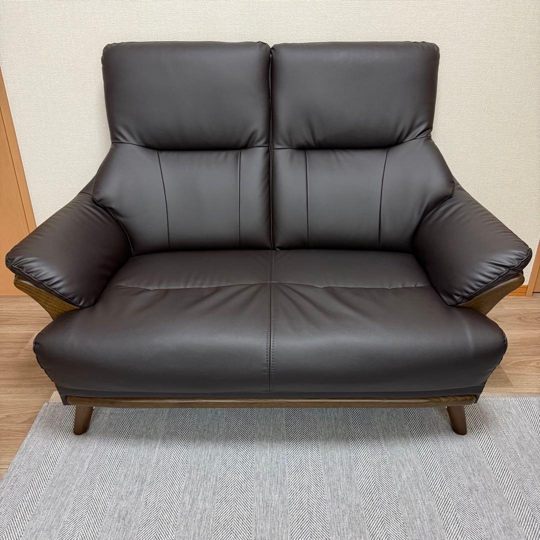 Nシールドコウテイ3 ダークブラウン 2人用ソファ