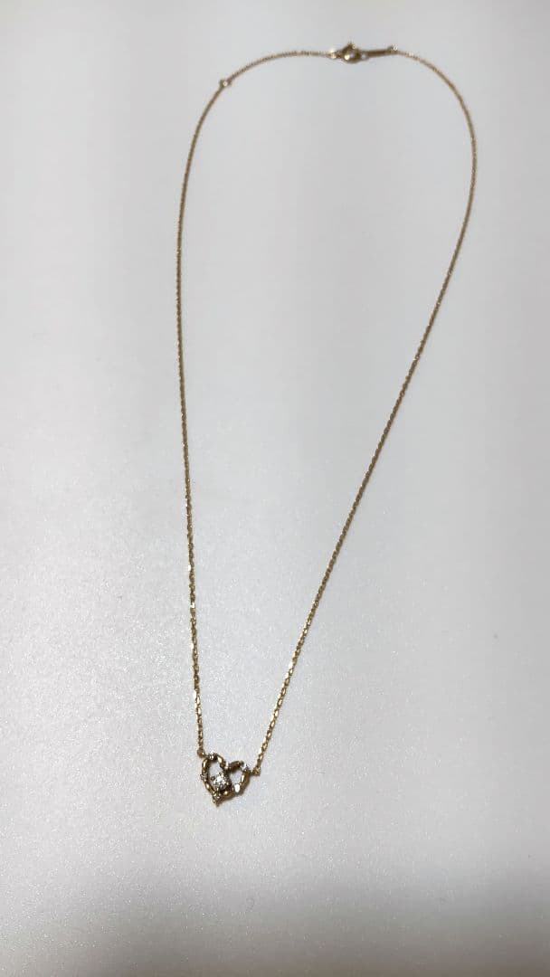 4℃ハート型ダイヤモンドネックレス
