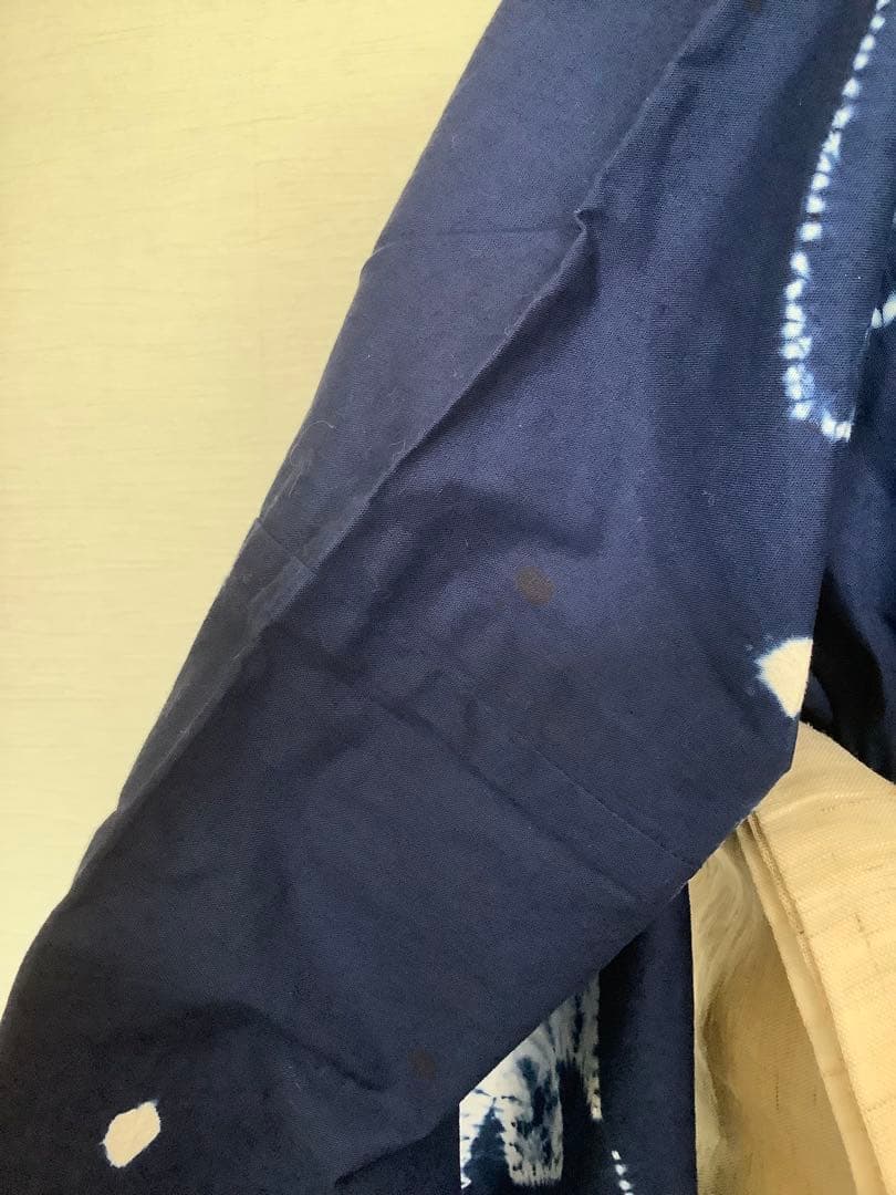 波に千鳥絞り浴衣　絵羽柄　付け下げ調