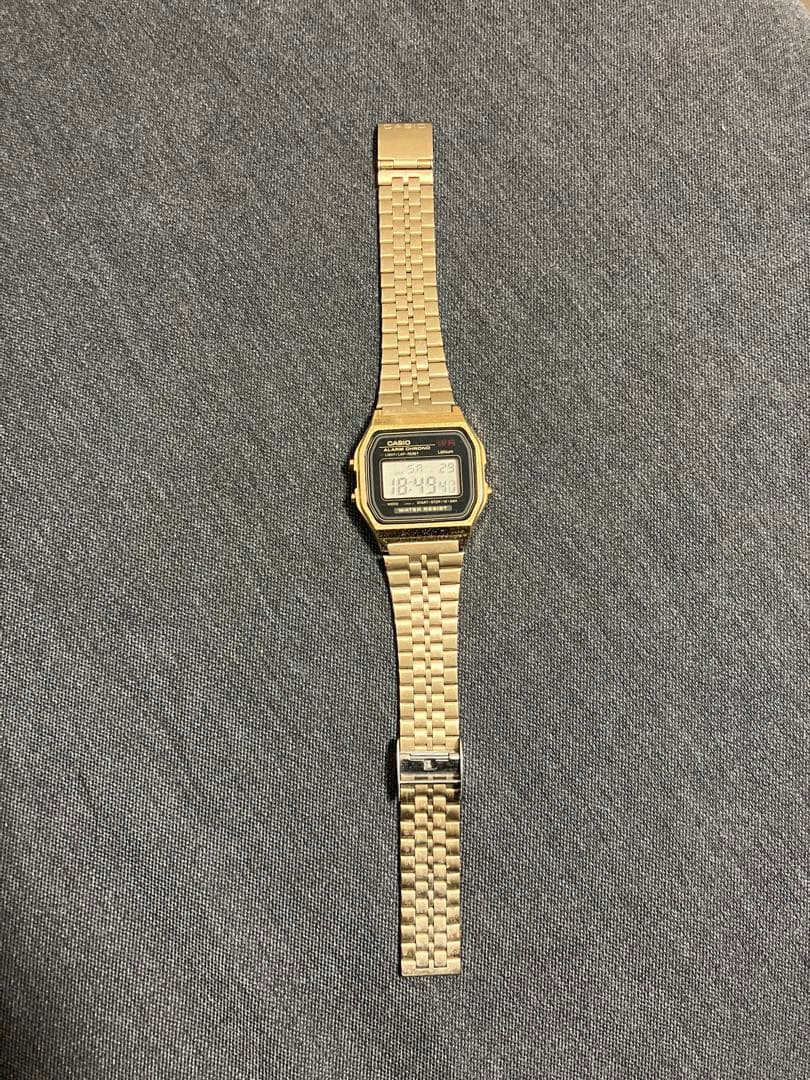 CASIO デジタル ウォッチ ゴールド 593 A159W JAPAN 腕時計