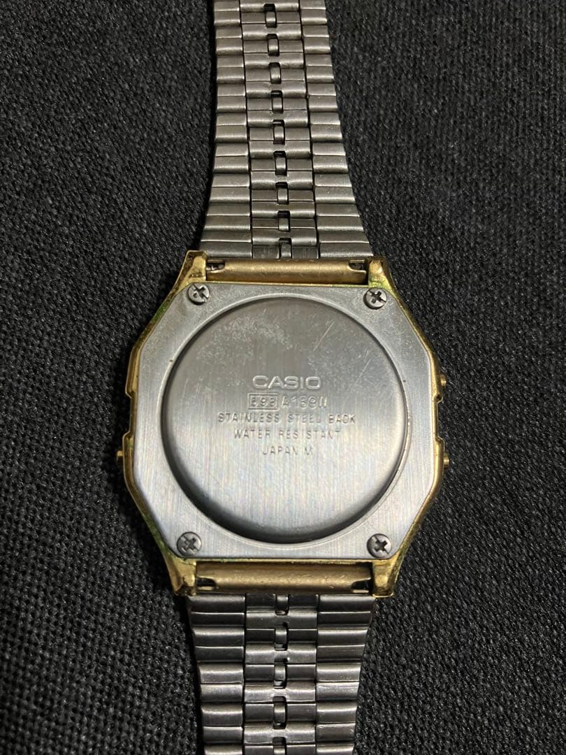 CASIO デジタル ウォッチ ゴールド 593 A159W JAPAN 腕時計