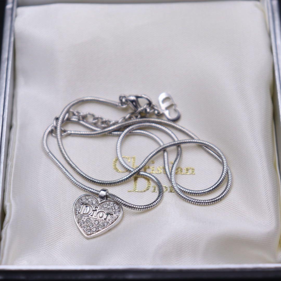 美品♡Dior ハート ストーン ネックレス ヴィンテージ