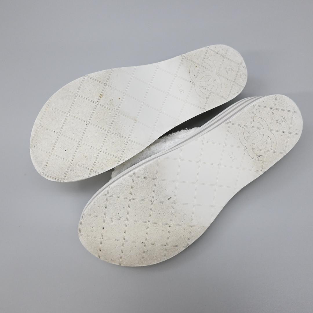 ■ □ 46989★夏 シャネル ココマーク 厚底ビーチサンダル 37 パイル