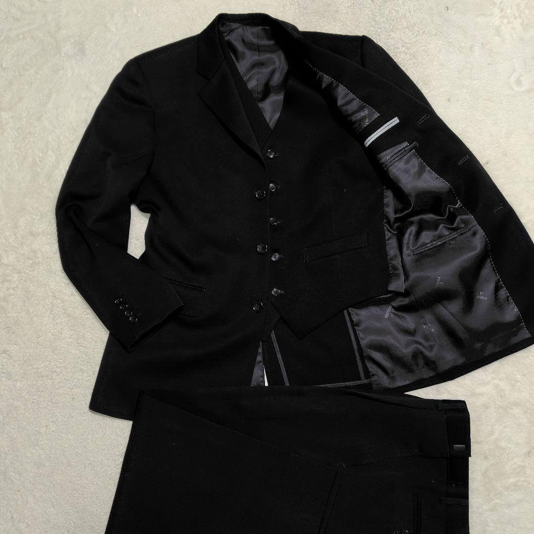 【極美品】レノマ フォーマル 3ピース アジャスター スーツ 黒 A5