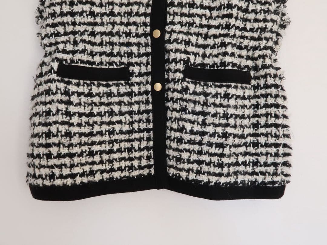 Ballsey ニットコンビツイード フレンチスリーブジレ 36