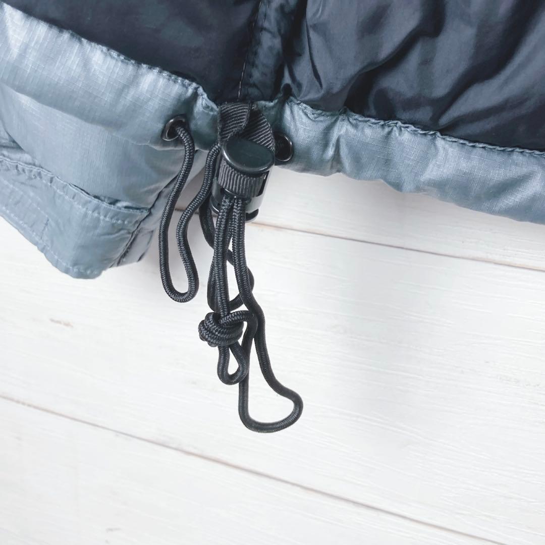 ノースフェイス ダウンジャケット ヌプシ ロゴ刺繡　700FP 灰 黒 L