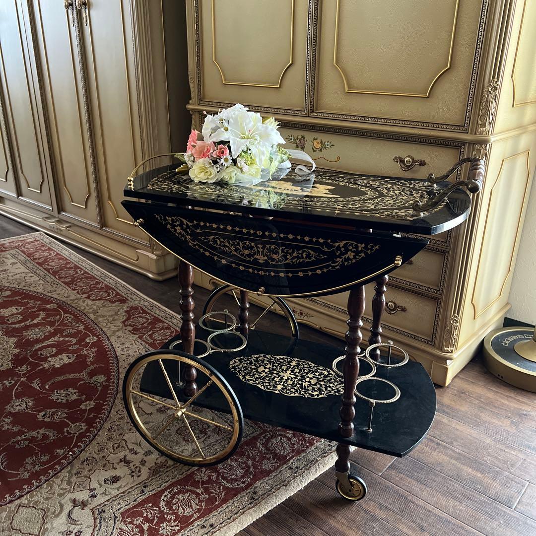 k190r119 イタリア製 象嵌バタフライワゴン ローマ 天使の戦車 インレイ