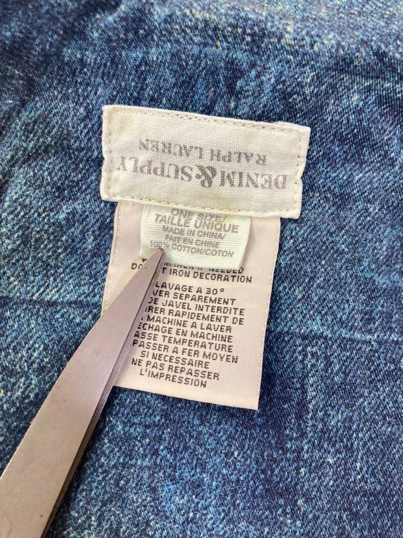 希少！デニム&サプライ大判ストールRRLラルフローレン古着ショール　ラルフ