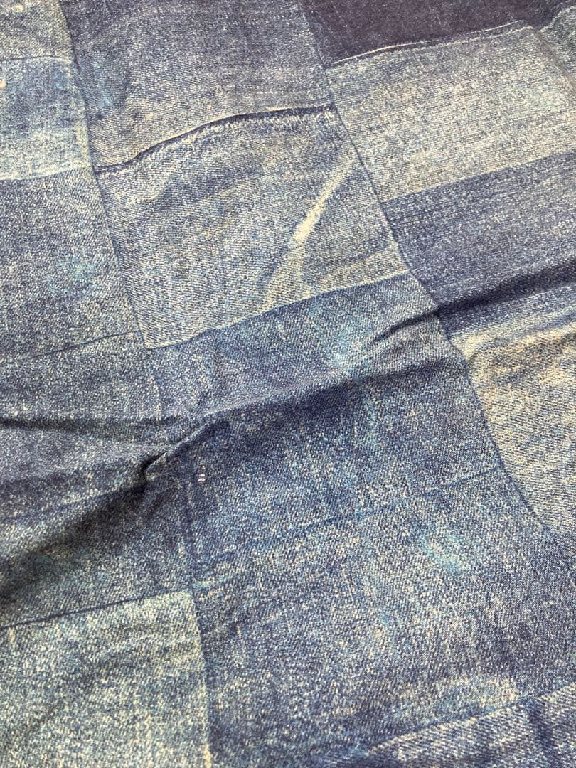 希少！デニム&サプライ大判ストールRRLラルフローレン古着ショール　ラルフ