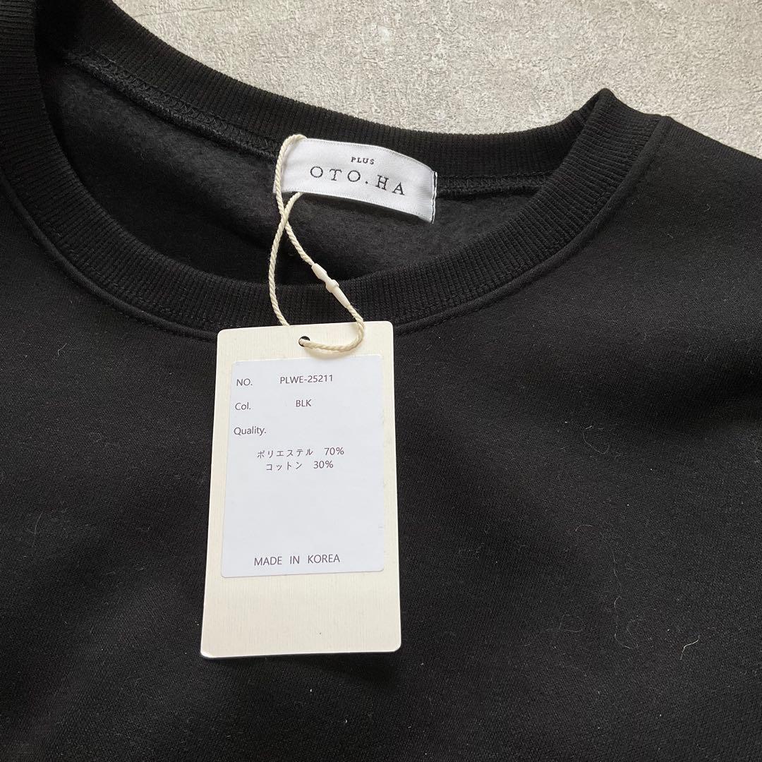 plus otoha 新品未使用タグ付き 裏起毛ティアードワンピース ブラック