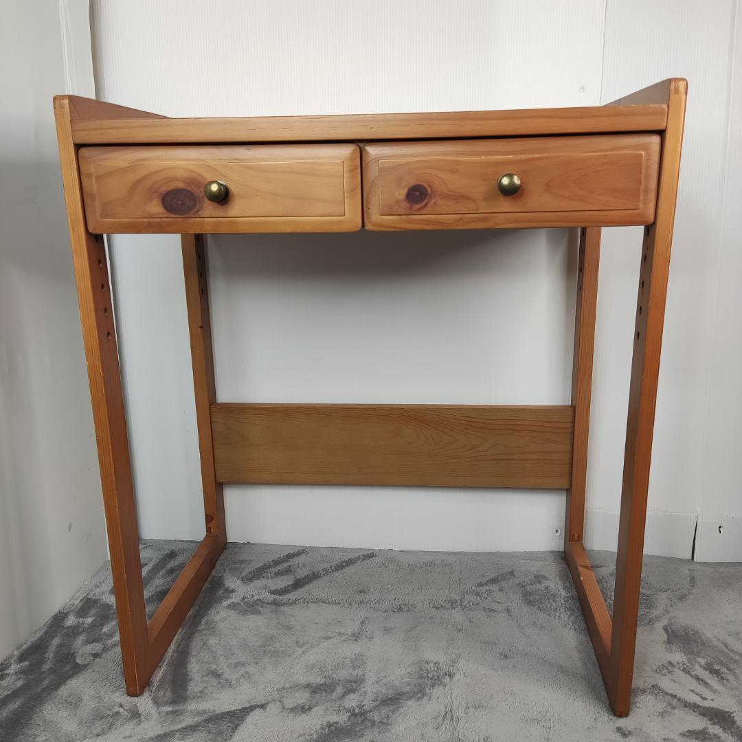 木製　高さ調整可能　学習机　作業台　ワークデスク　幅69 奥行44 高さ79