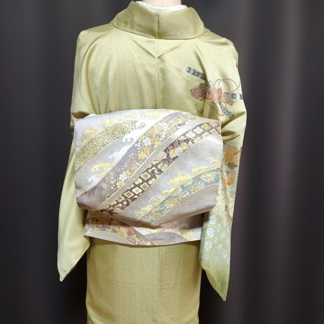 新春セール！訪問着フルセット 金銀彩 しつけ糸付き