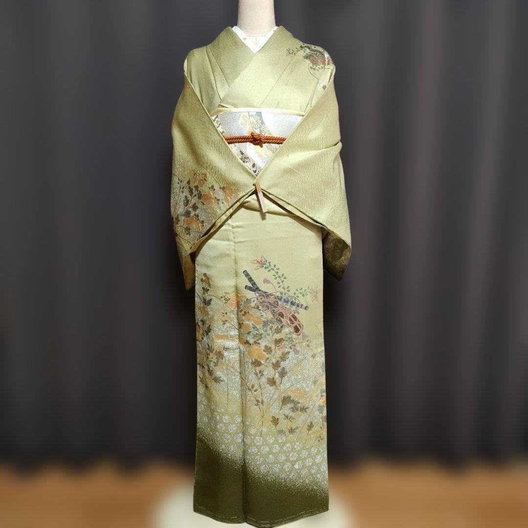 新春セール！訪問着フルセット 金銀彩 しつけ糸付き
